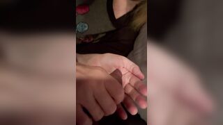 Hot Wife gives Moaning Husband Amazing Blowjob, wants to Watch him Cum in her Hand