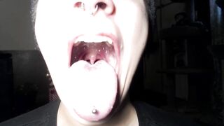 Closeup Mouth Tour Pierced Lips Tongue