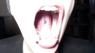 Closeup Mouth Tour Pierced Lips Tongue