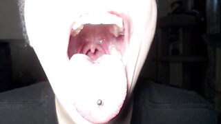 Closeup Mouth Tour Pierced Lips Tongue