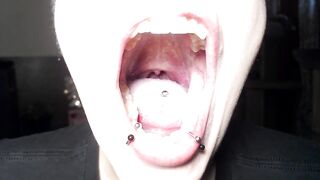 Closeup Mouth Tour Pierced Lips Tongue