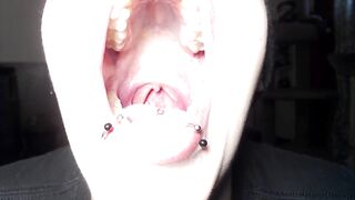 Closeup Mouth Tour Pierced Lips Tongue