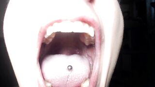 Closeup Mouth Tour Pierced Lips Tongue