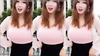 Chinese Girl Dancing and Shaking Her Big Boobs