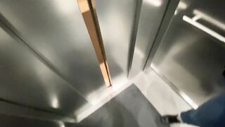 Couple almost Caught Blowjob and Fucking in Public Elevator