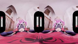 VRCosplayX.com Spider Gwen Blowing Your Mind With Her Mouth And Pussy VRPorn