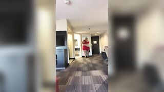 SSBBW Instagram Model In Small Red Dress