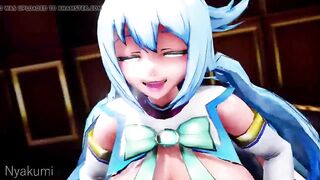 Aqua rides futanari cock