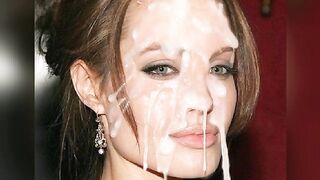 Angelina Jolie (Face) Jerk Off Challenge - With Moaning.