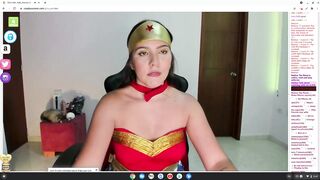 super horny wonder woman cosplay wants to fuck on cam