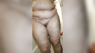 My fat saggy wife in shower