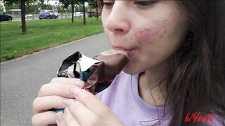 Very Cute Girl Enjoying Icecream - Hiyouth