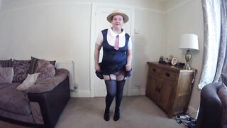 StepMom wearing Schoolgirl Uniform with Stockings & Suspenders