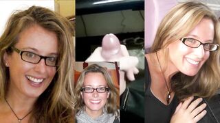 Jerking Off and Spurting to Cute Nerdy Blonde in Glasses