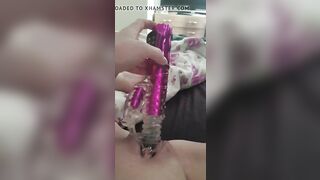 Tinder slut playing with dildo