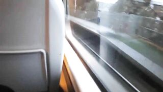 I pull out my dick in front of the slut in the train