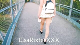 My Walk, Public Flashing in the City Park, Hot Pussy no Panties. ElsaRixterXXX