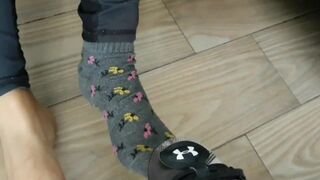 Small little Soft Latina Feet got Shoes and Socks off and then Sprayed with Cum (trailer)