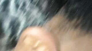 Ebony teen sucking dick with a passion.