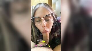 Sensual Girlfriend Loves Devouring My Cock Without Taking Off Her Glasses HD