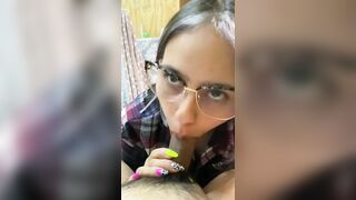 Sensual Girlfriend Loves Devouring My Cock Without Taking Off Her Glasses HD