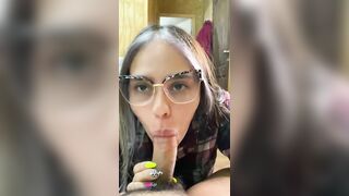 Sensual Girlfriend Loves Devouring My Cock Without Taking Off Her Glasses HD