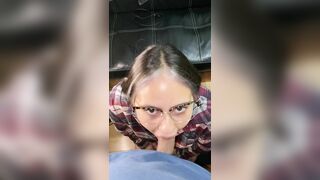 Gorgeous Sexy Latina Girl With Glasses Loves To Suck Cock