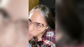 Gorgeous Sexy Latina Girl With Glasses Loves To Suck Cock