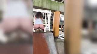 Fat Dildo Ride in Public Skate Park.