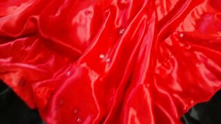 jizz on flamenco dance long red satin skirt