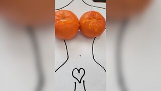 Squirt porn game, orange tits VS lubricant