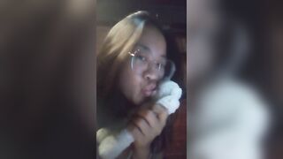 Asian girl at home alone and bored masturbates 1