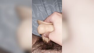 Hard fuck with dildo dirty talk