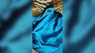 Handjob with blue satin silky salwar of nurse (45)