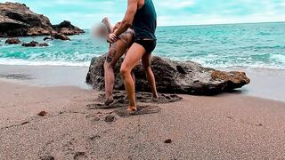 Sex on the Beach! Rolling and Taking cum in pussy