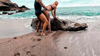 Sex on the Beach! Rolling and Taking cum in pussy