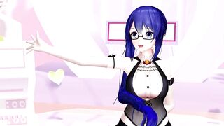 No me importa, Kagura Suzu - VTuber mmd Undress blue hair color edit smixix