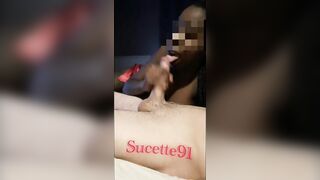 this black girl gives a good blowjob to her white guy