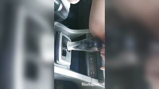 Slut jumps on the gearshift knob