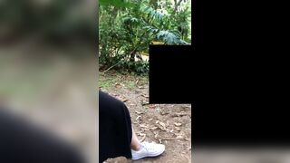 Hot girl has her pussy broken into in the middle of the park