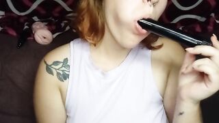 sucking big black vibrator