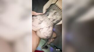 Follando en 4 en la cama, pene grande y dolor vaginal, menstruacion