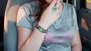 Hot masturbation in the car