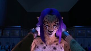 Cheetah Girl lap dance furry fuck cosplay video game 3d