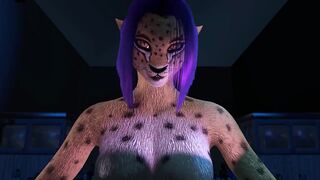 Cheetah Girl lap dance furry fuck cosplay video game 3d