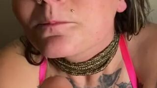 Savanna Sweet tied up With huge dildo in her throat