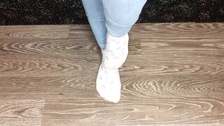 Sexy student after study snow dirty socks and stinky foot domination pov