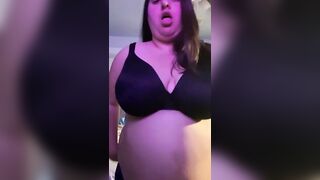 BBW strips from soaked diaper, pees and rubs one out.