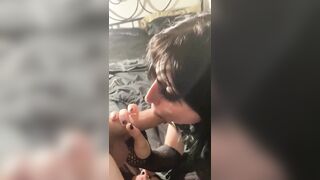 big Titty goth girl sucking dick