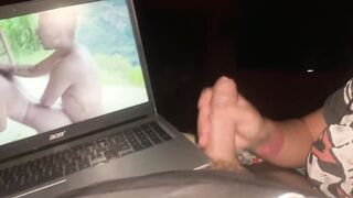 Sucking dick and watching porn so hottt